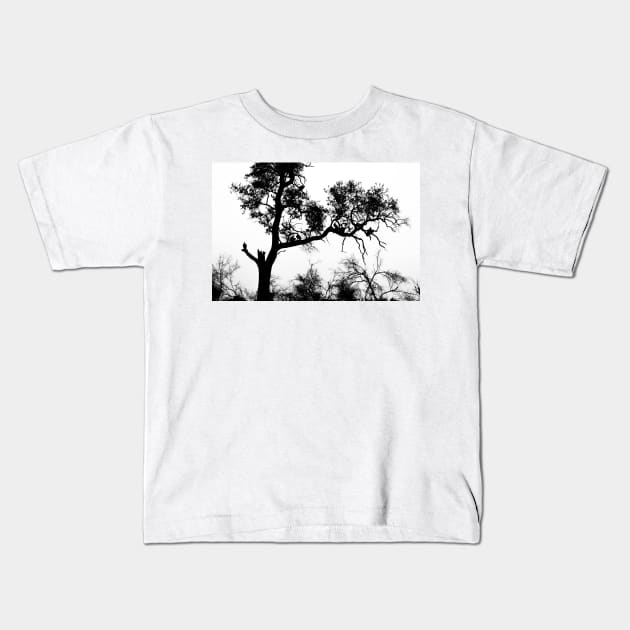 African White-backed Vultures in Silhouette Kids T-Shirt by GrahamPrentice